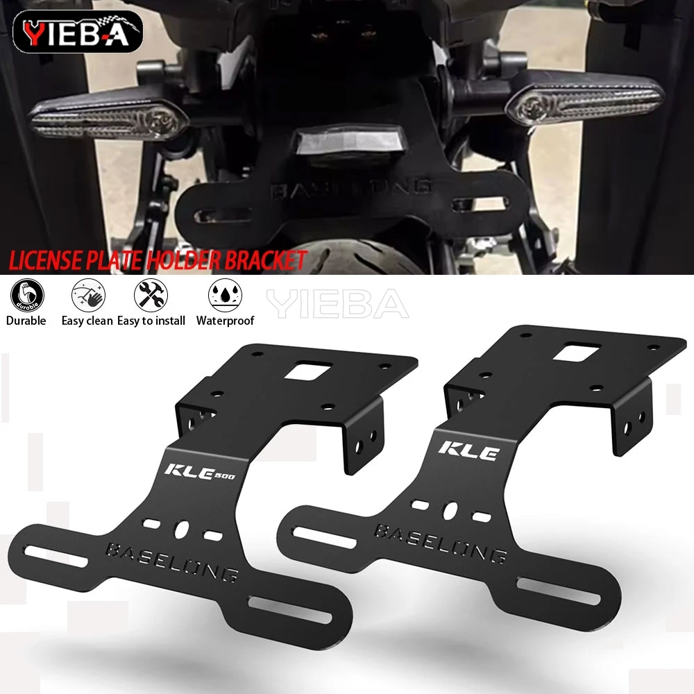 2028 License Plate Holder For Kawasaki KLE 500 / SE KLE500 KLE500SE 2026 2027 Rear Short Tail Stock Light Holder Bracket Kits