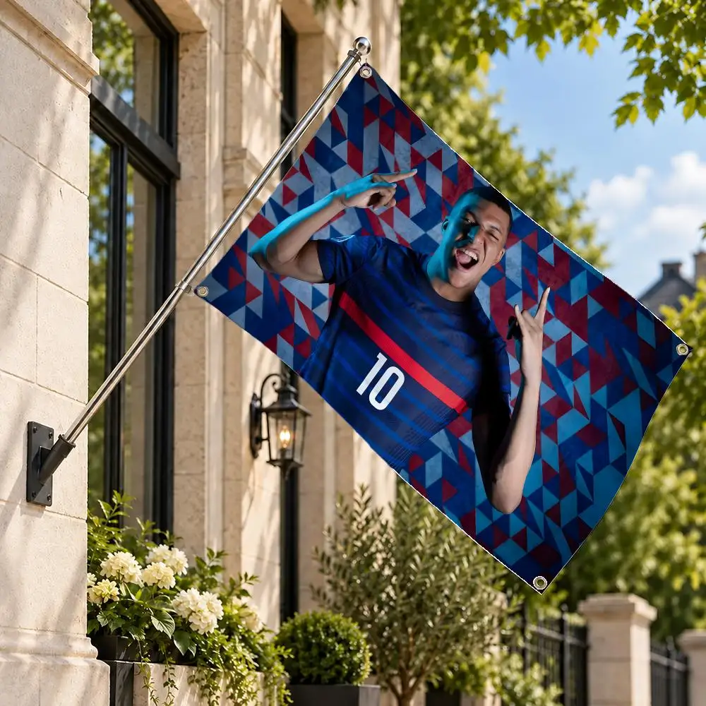 Athlete Mbappé Flags Decor Flag Banner Indoor Outdoor Wall Decor for Garden Yard Porch Patio