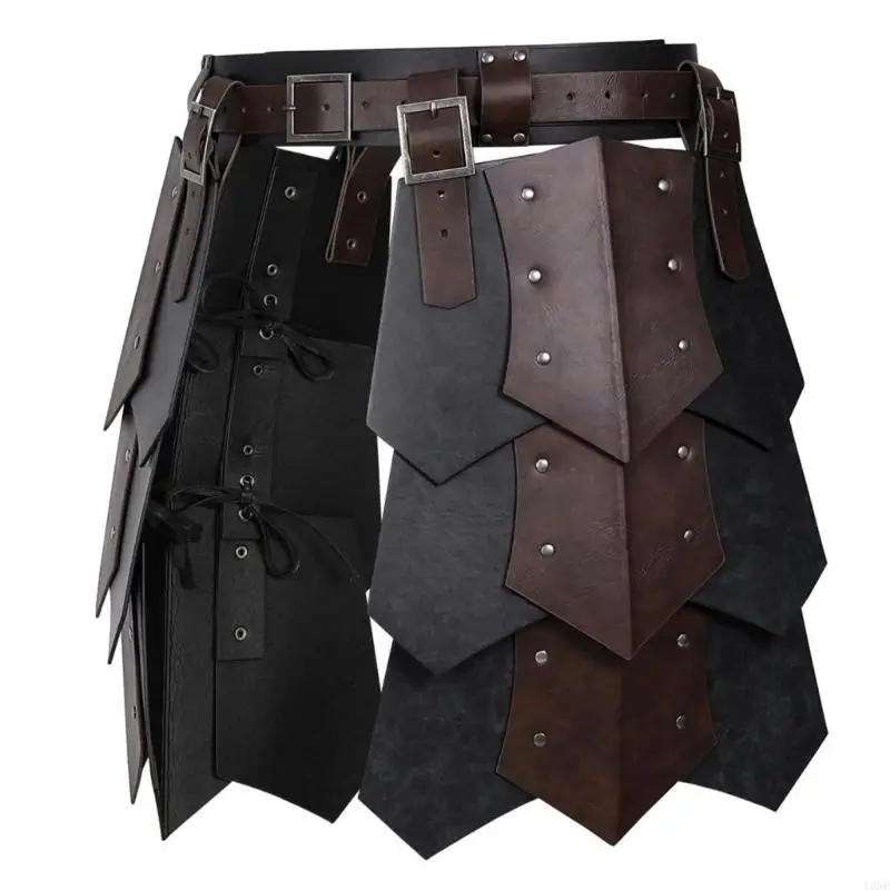 

Y3NE Средневековая кожаная набедренная броня, двухсторонняя защита для талии с петлей для ремня