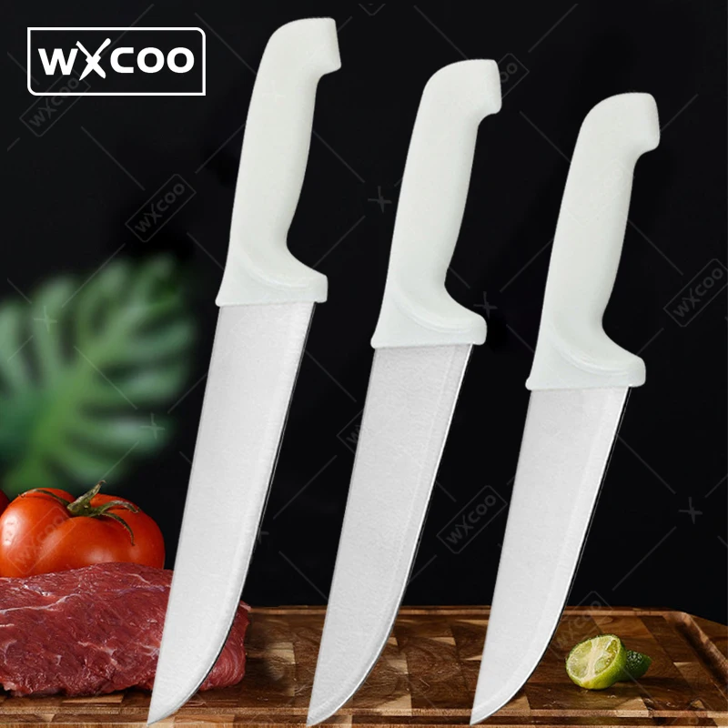 Cuchillos de cocina profesionales de plástico, acero inoxidable, deshuesado, pescado, carne, cuchilla japonesa, cuchillos de corte