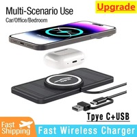 Car Wireless Charger Pad USB Type C PD Non Slip Mat Phone Stand 15W Fast Car Charging Station for iPhone 16 15 Samsung S25 S24