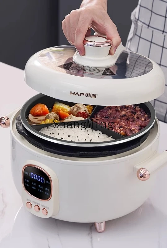 ZYY household mandarin duck pot rice cooker 4L multi-functional three-grid inner tank rice cooker