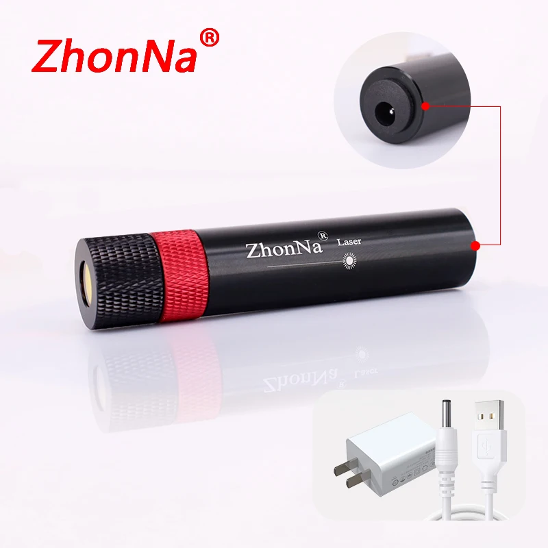 

660nm Red Laser Positioning Module for Wood&Stone Cutting, 200mW, Horizontal & Cross Lines, USB-A Charging, DC5521 Cable, 3-5V