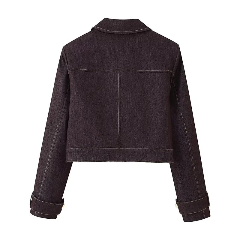 Women's clothing contrasting color line short jacket micro-pull pants fashion two-piece set