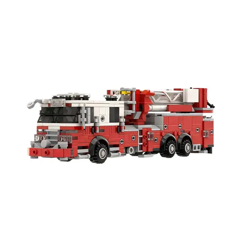 시티 파이어 시리즈 모던 미드 마운트 타워 차량 타워 사다리 MOC 빌딩 블록 모델 독창성 브릭 장난감 소년 선물