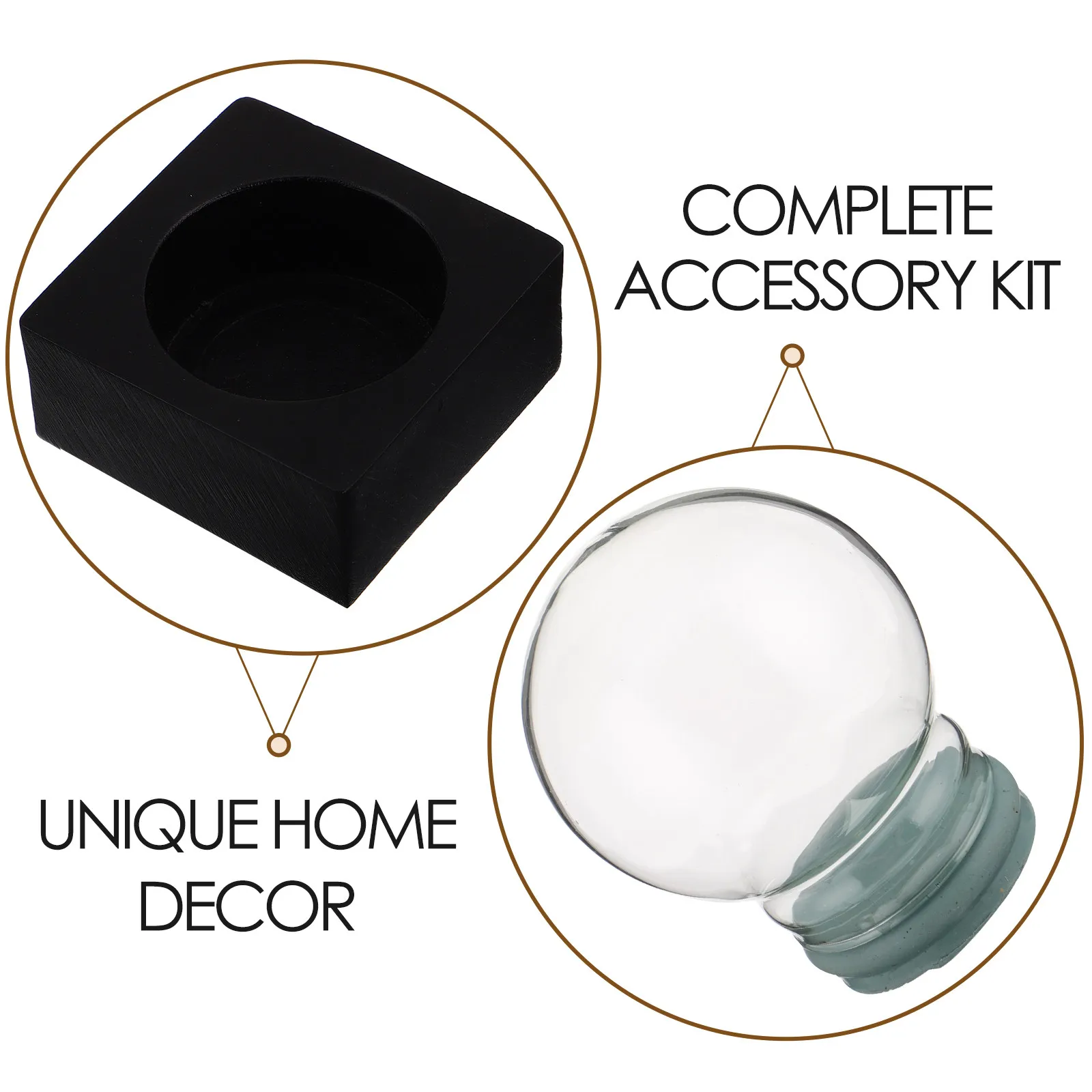 Diy Snow Globe Kit Clear Glass Ball Ornaments Water Making Empty Craft Globes for with Base