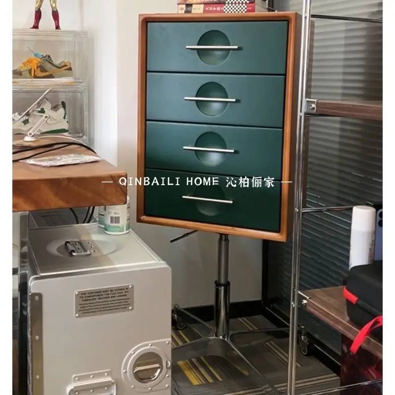 household bedroom storage Rotary drawer side cabinet Stainless steel storage