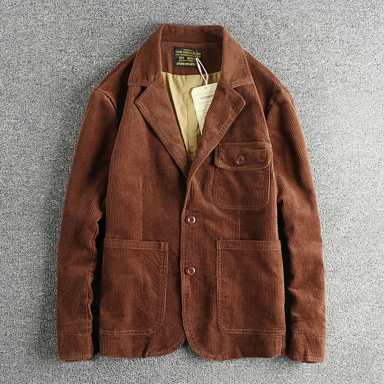 American New Fashion Men's Solid Color Simple Basic Casual Trendy Loose Turn-down Collar Long Sleeve Suit Blazers Male Coats Top