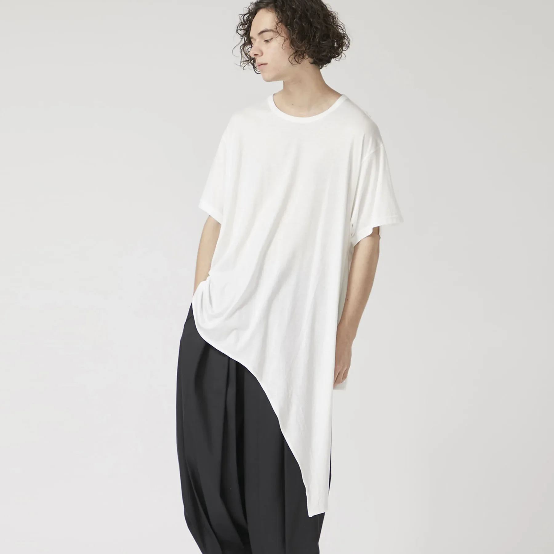 

YOJI OOAK SUPIMA PIMA deconstructs футболка нестандартной формы с короткими рукавами из египетского хлопка повседневная футболка больших размеров искусство