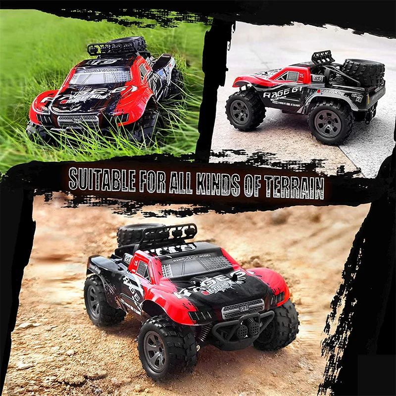 New Rc Car 1:18 High-Speed Off-Road Remote Control Car 2.4g Short Card Racing Car Climbing Car Toy Child Holiday Birthday Gift