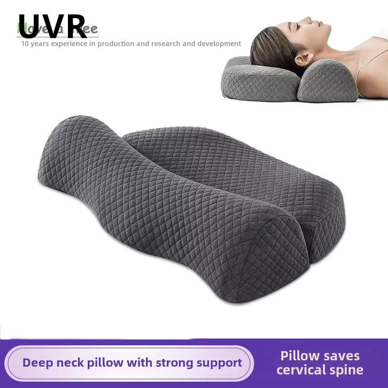 

UVR Neck Protection Pillow with Special Curvature for Cervical Spine Repair Slow Rebound Memory Cotton Multifunctional Pillow