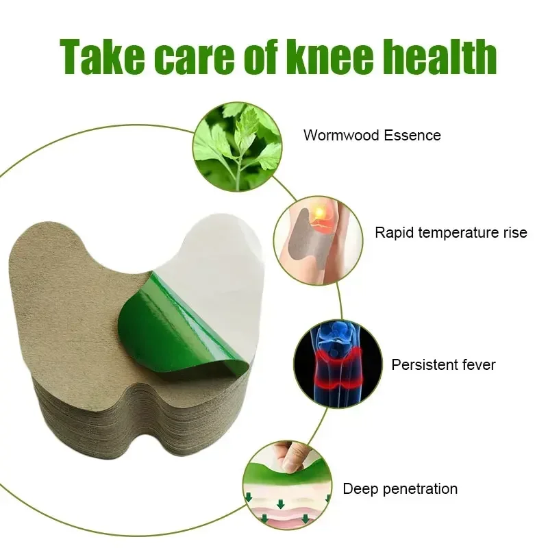 よもぎ膝痛緩和パッチ、筋肉関節痛、関節炎自己発熱中国ハーブ医療石膏、8個、32個