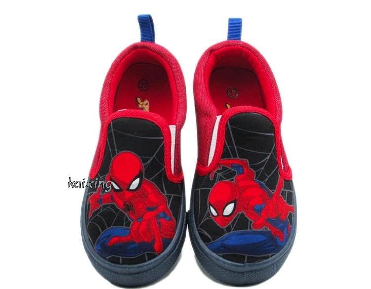 Korean Style SpiderMan Boy\'s Casual Cartoon Shoes Children\'s Board Shoes Low Top Lightweight Lazy Single Shoes Spring Autumn