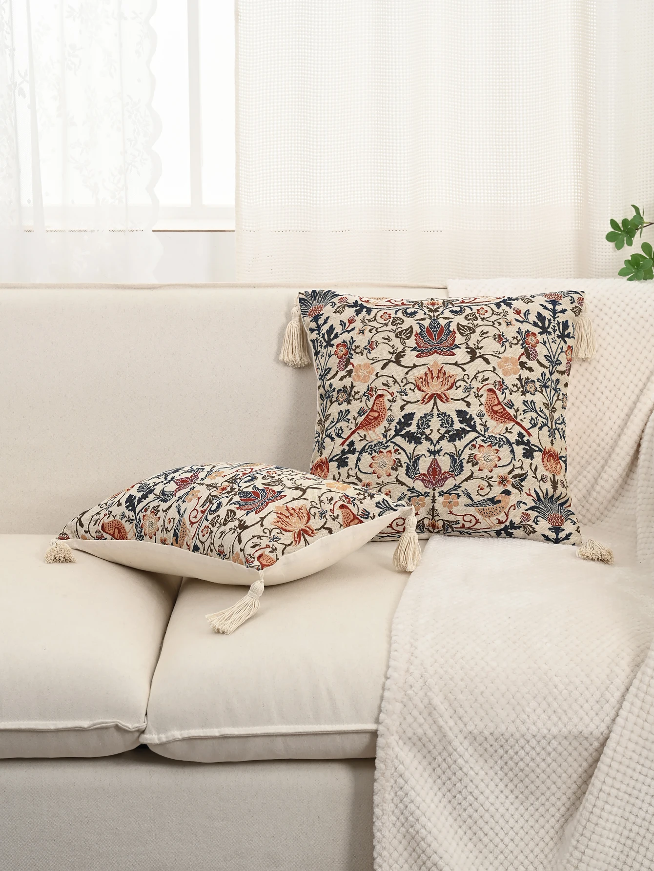 1PC Jacquard Floral Pillowcase AmericanPastoral Retro Palace Style Living Room Cushion Cover Home Party Bedroom Car Decor