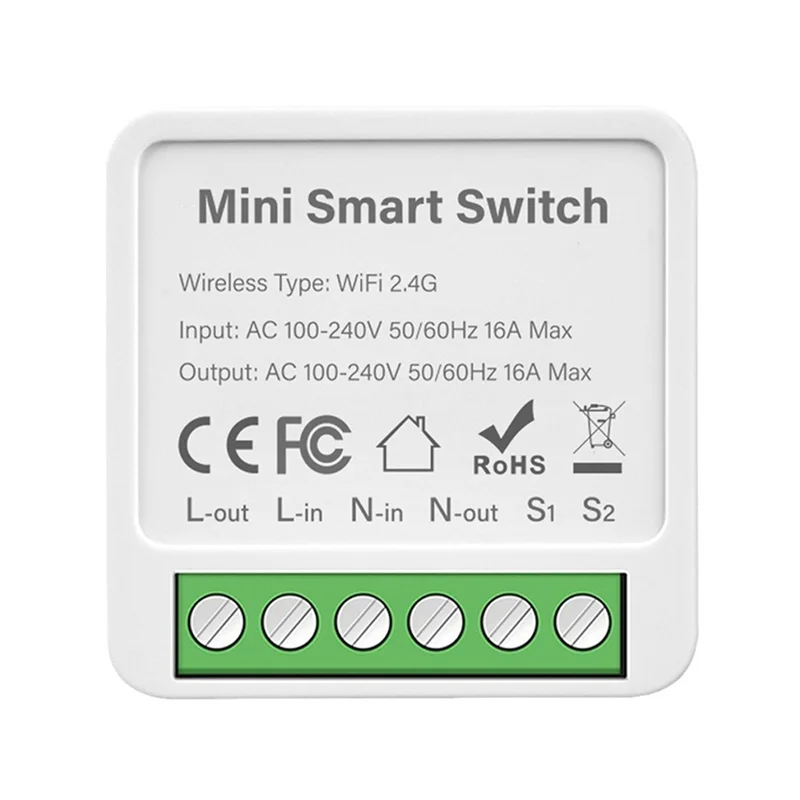 A25F-Mini Smart Switch 16A Wifi Relay Module Smart Switch Wireless Light Switch Voice Control For Smart Home Automation