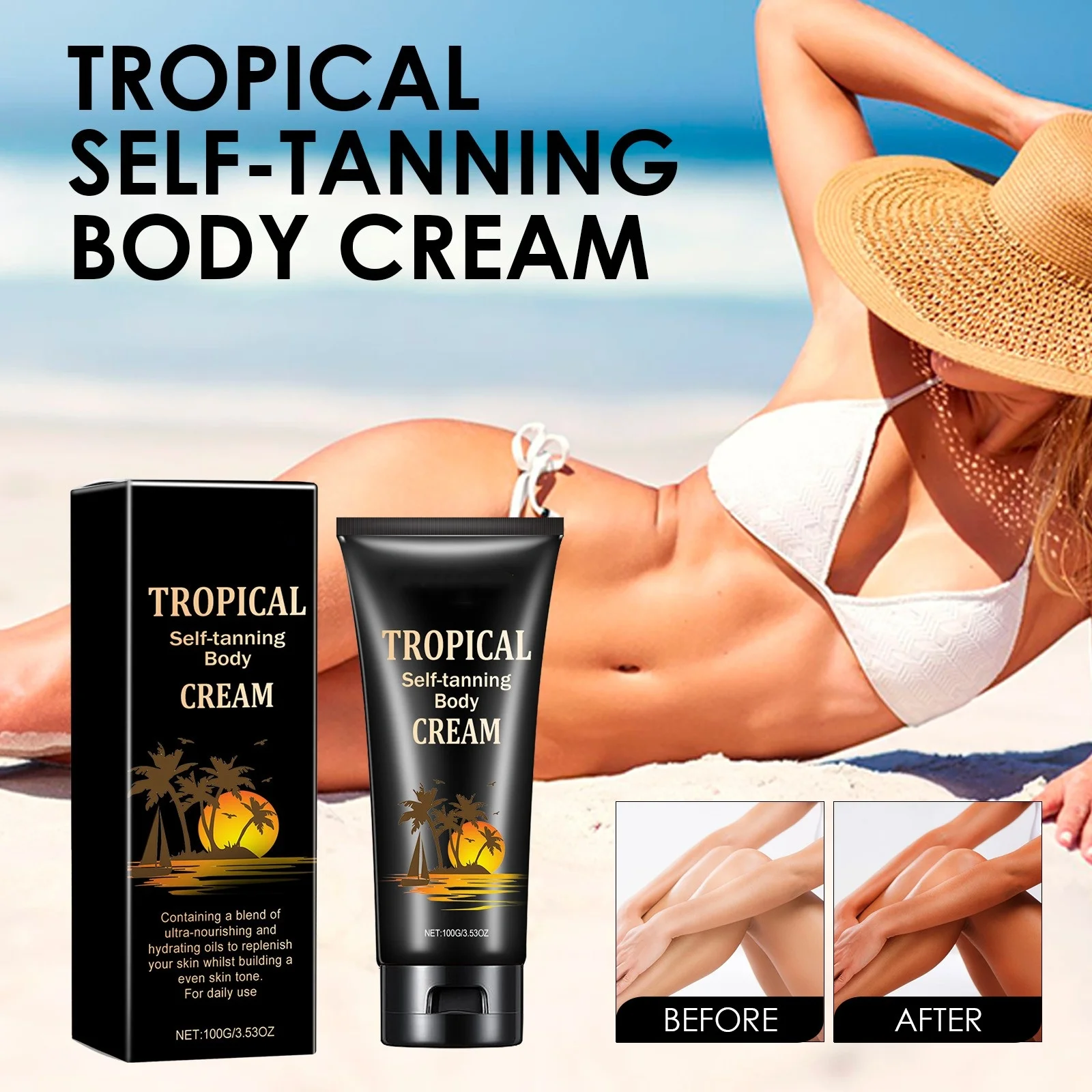 Summer Self-Tanning Cream Self Tanner Quick Tanning Accelerator Body Lotion Fake Tan Bronzer Men Women Moisturizer Tanning Cream