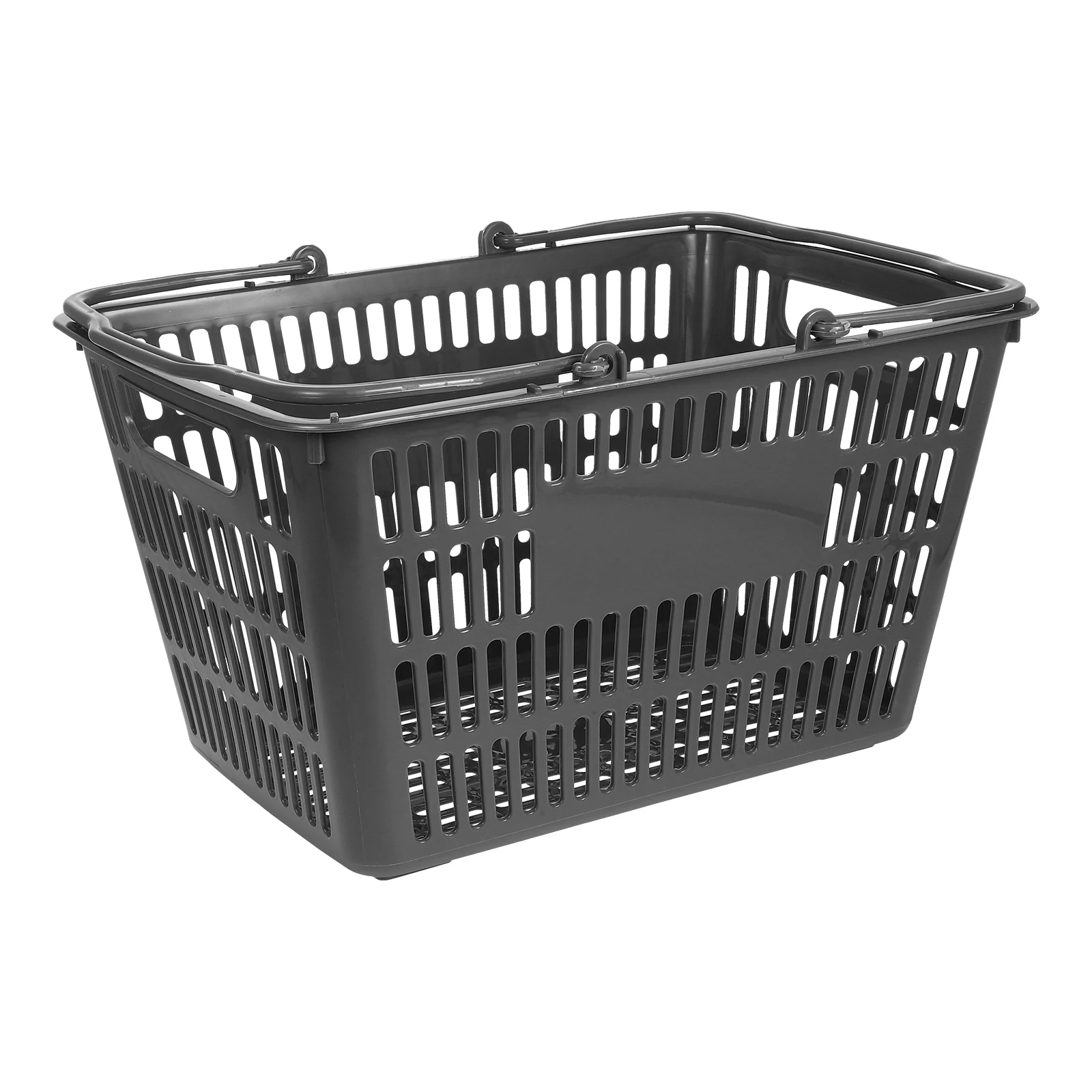 Grey Plastic Storage Basket Portable Double Handles 80kg Capacity Corrosion Resistant Kitchen Spice Jars Organizer