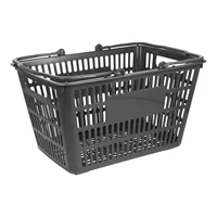 Cesta de Plástico Gris con Asas