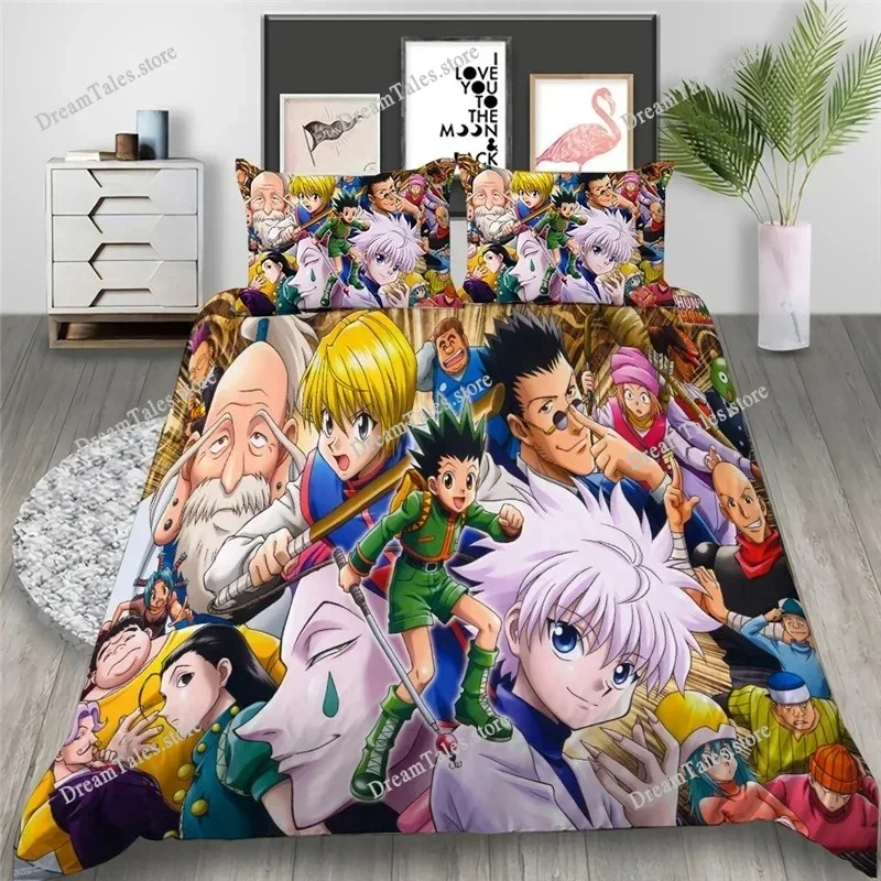 

3D Print Anime HUNTER HUNTER Bedding Set Duvet Cover Bed Set Quilt Cover Pillowcase Comforter King Queen Size Boys Adult