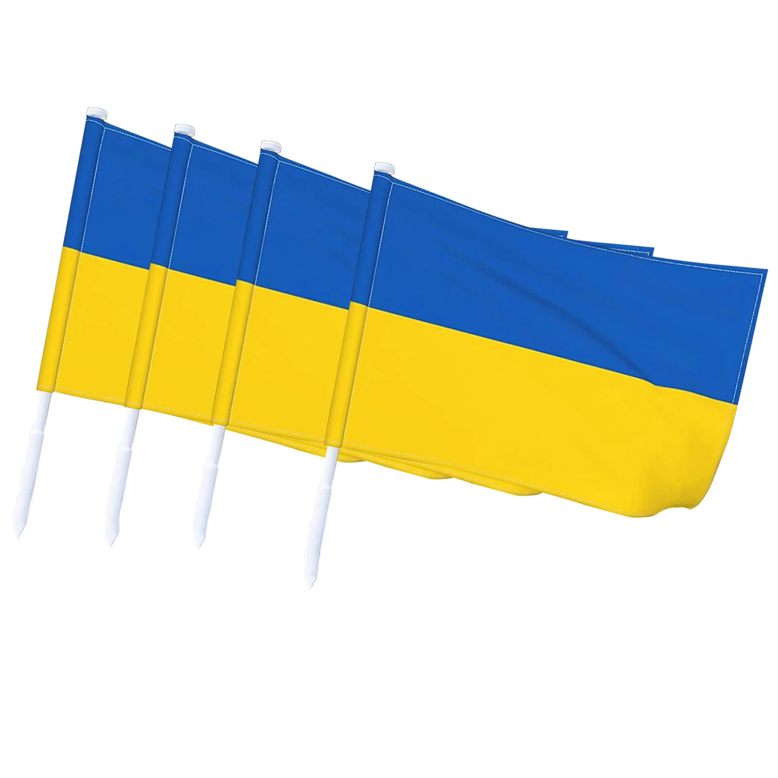 

100Pcs Flag Of Ukraine Car Flags Window Clip Ukrainian Flags Hand Waving Flag 14x21cm