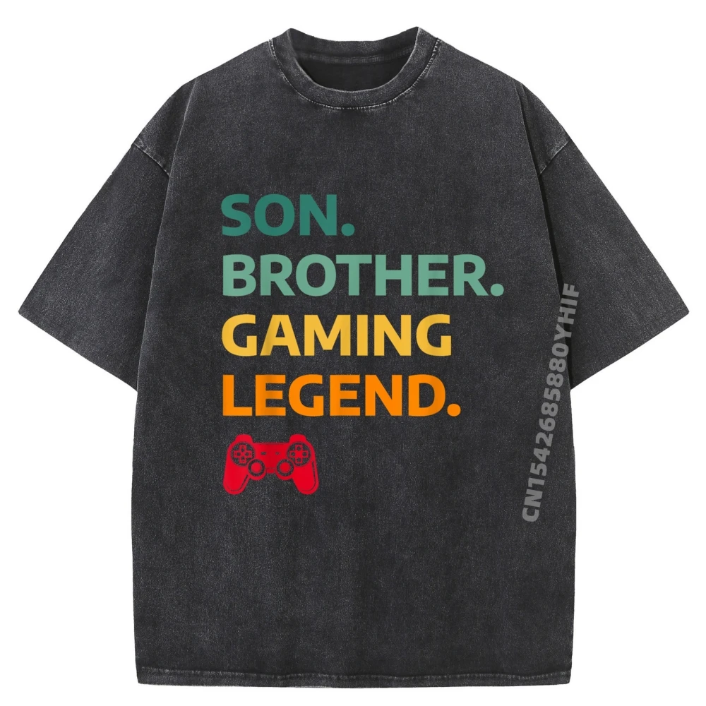 

Video Games Player Son Brother Tops & Tees Special Minimalist T-shirts Women Party Comfortable Adult Retro Washed Tee Shirt