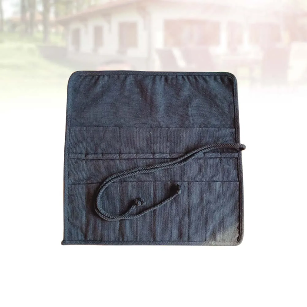 

20 Slots Paint Brush Holder Durable Canvas Pouch Rollup Black Storage Artist Paintbrush Case Protective Storage Solution