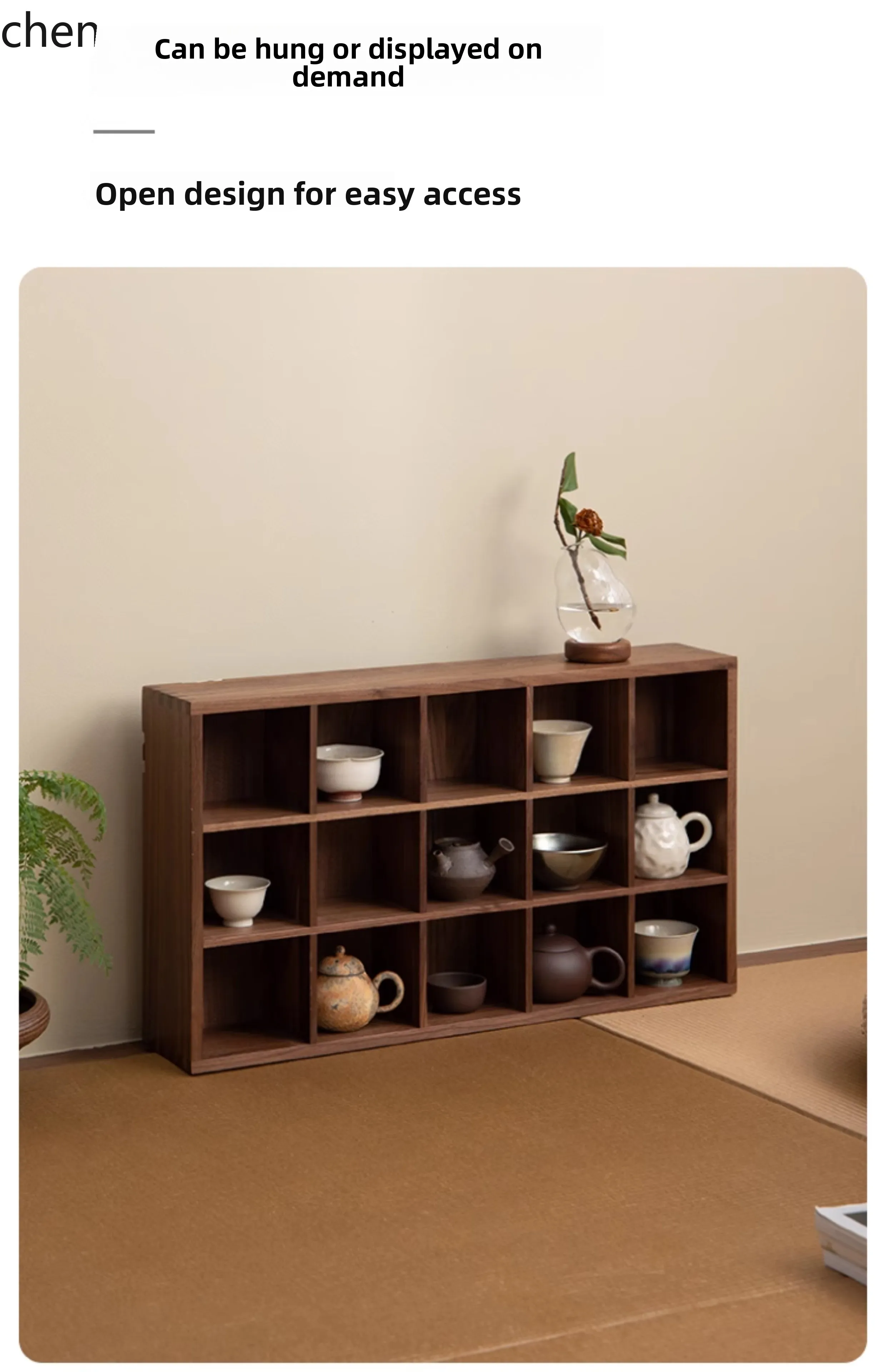 HTT Duobao Pavilion Wall Shelf Zisha Pot Tea Set Wall Mounted New Chinese Bogu Shelf