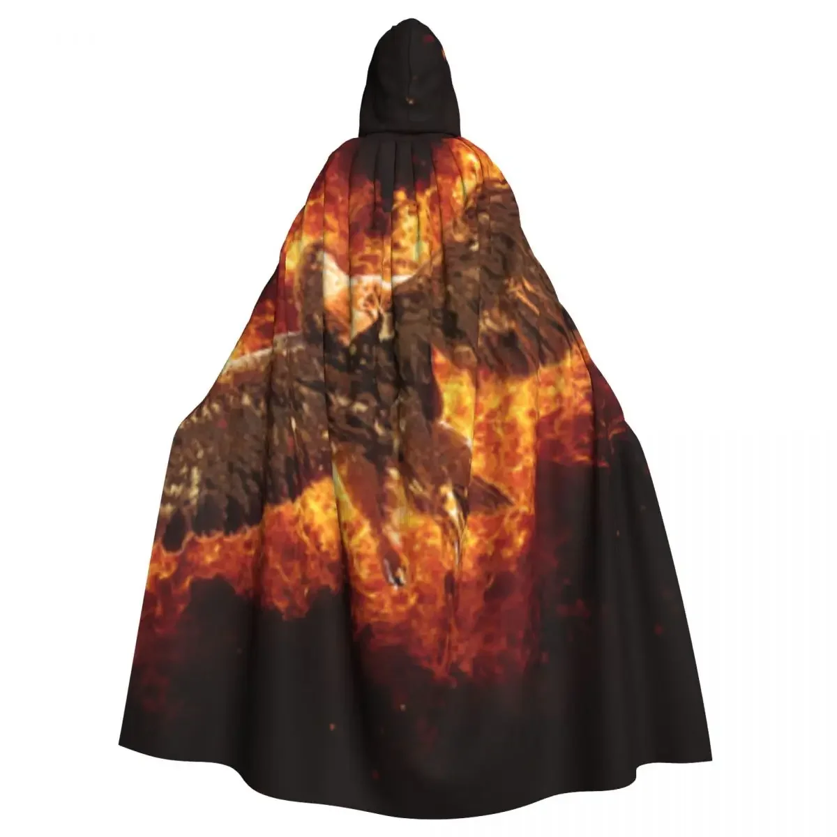 Unisex Witch Party Reversible Hooded Adult Vampires Cape Burning Fying Eagle