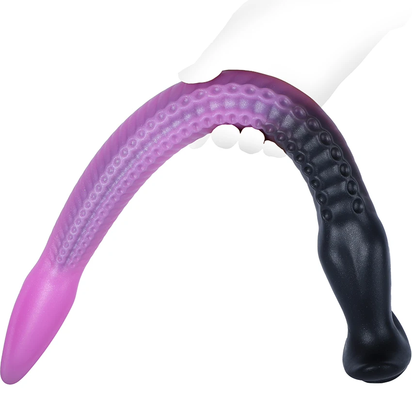 Luminous Eel Anal Long Tail Butt Plug Dildo Monster Octopus Silicone  Anal Plug Textured Scale Glow in Dark Adult Sex Toys S/M/L - view 2