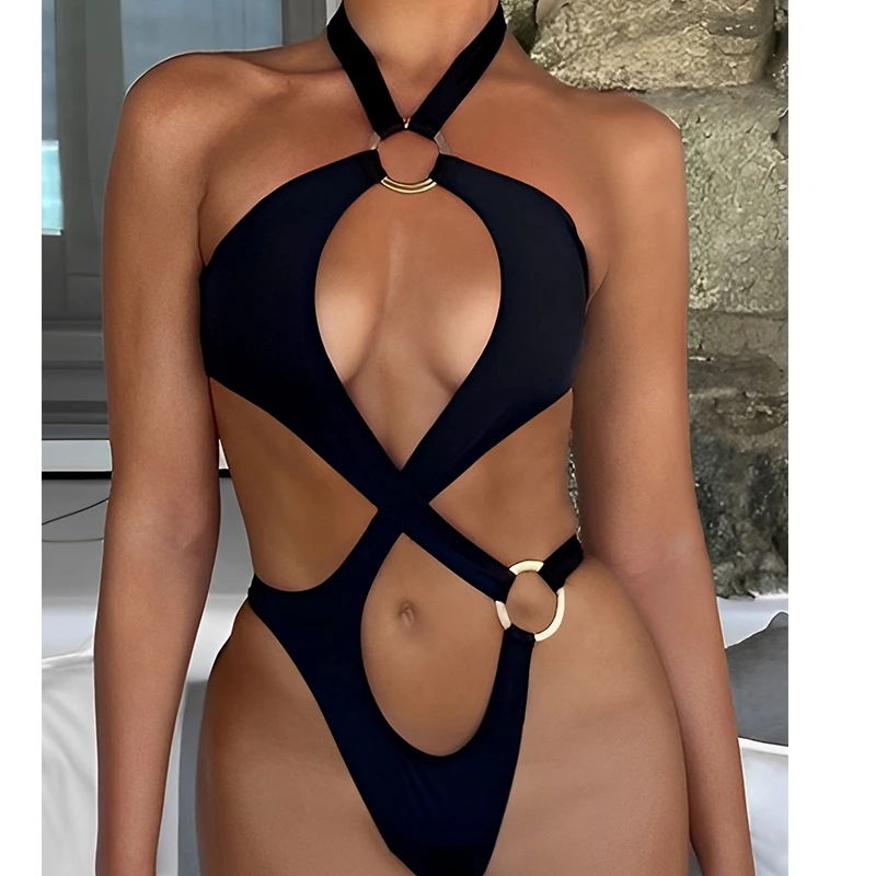 DEKA costume intero donna costume da bagno Push Up costume da bagno Vintage retrò Monokini Beachwear donna Halter costumi da bagno donna