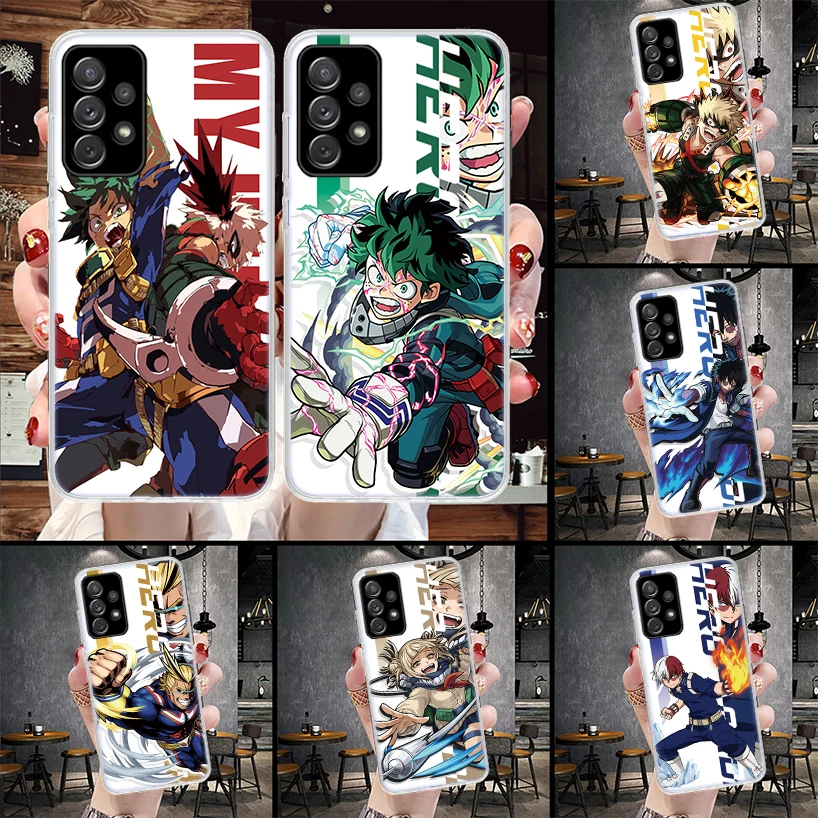 My Hero MHA Art Anime Phone Case For Samsung Galaxy A12 A22 A32 A52 A72 A02S A51 A50S A71 A70 A31 A20S Note 20 Ultra S10 A10S Ga