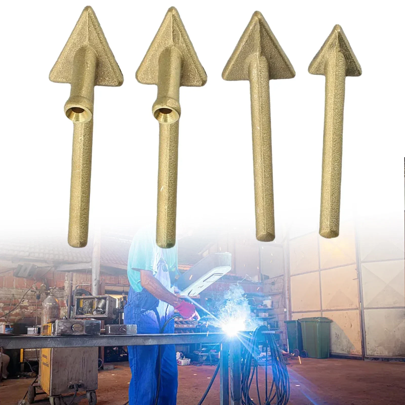 4pcs Soldering Iron Tips Triangular Smoothing Head Welding Tips For 80 Watt Iron Plastic Welding TPO TEO PP Auto Bumper