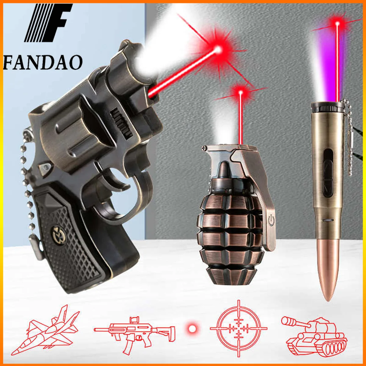 

Outdoor Multifunctional bullet pistol Grenades toy light long-range red light lighting student portable infrared flashlight