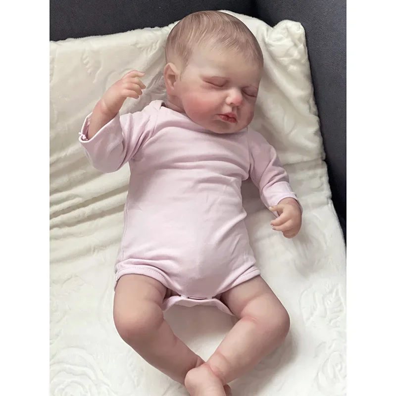 48cm Already Finished Reborn Baby Doll Loulou Newborn Size 3D Skin Hand Detailed Painted Skin Visible Veins