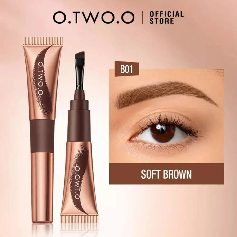 2 Colors Brown Eyebrow Cream Enhancers Waterproof Long-lasting Air-cushion Dye Brows Gel Tinted Makeup Liquid Eyebrows