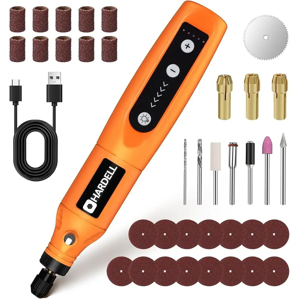 3.7V Mini Cordless Rotary Tool USB Charging with 58 Accessories Multi-Purpose Power Rotary Tool 5-Speed Mini Rotary Tool