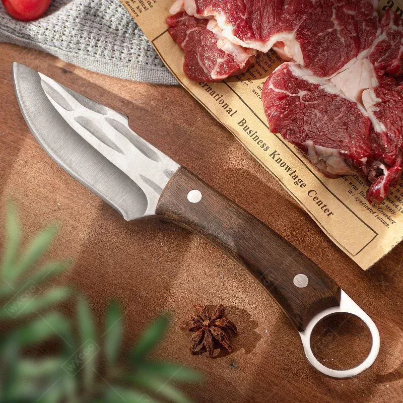 WXCOO Meat Cleaver Handmade Forged Stainless Steel Wooden Handle Chef Knife Butcher Knife Boning Knife Slicing Kitchen Knife