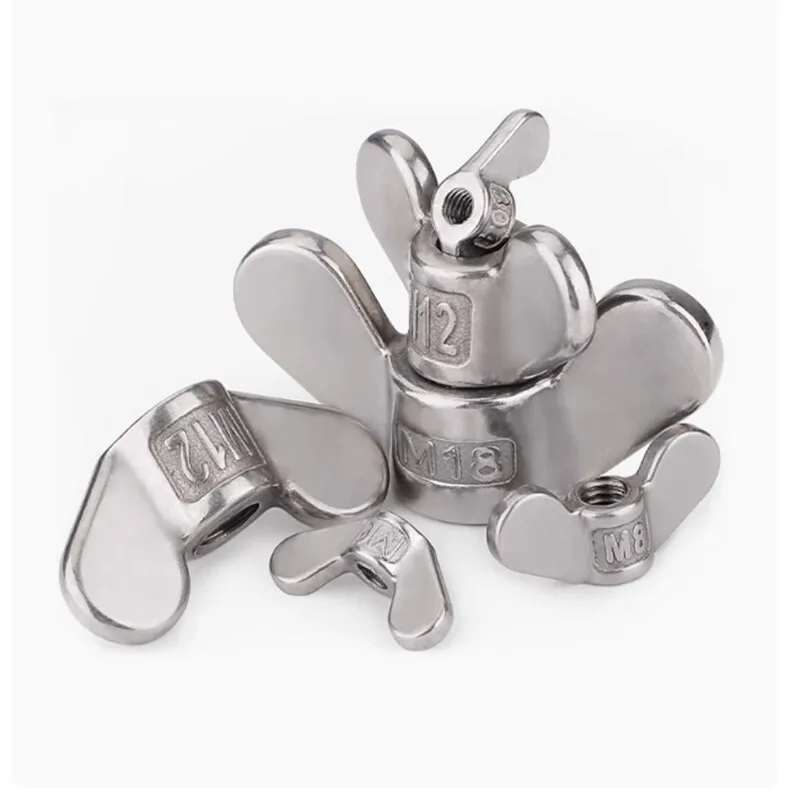1PCS M4 M5 M6 M8 M10 M12 M14 M16 M18 M20 M22 M24 Stainless Steel Metric Thread Wing Nut Butterfly Nut Hand Tighten Nut Fastener