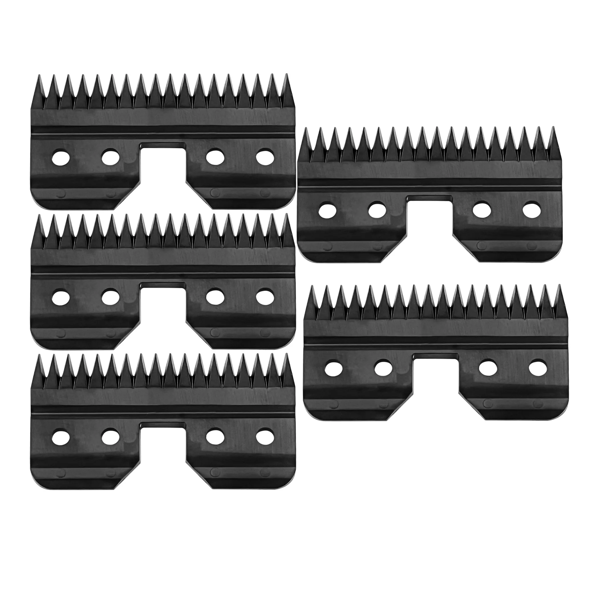 5pcs Black Fast Feed Replacement Blades,Made of Ceramic Blade，Compatible with Andis , Oster A5, Wahl KM Series Clippers