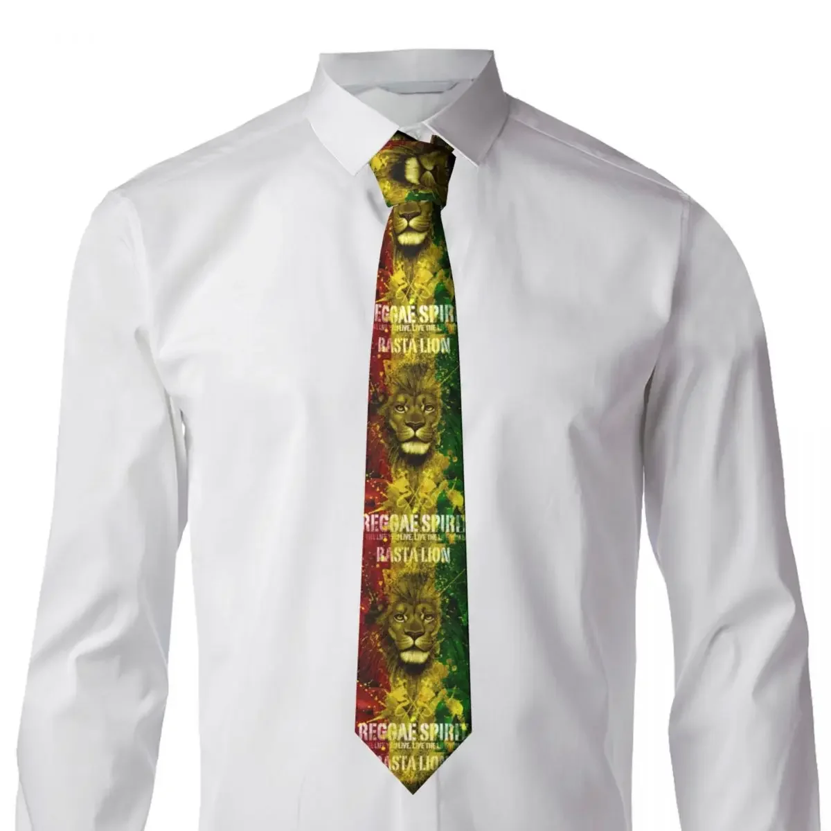 Giamaica Rasta Lion Reggae Spirit 3 cravatta da uomo in seta personalizzata giamaicano Pride Neck Tie per la festa