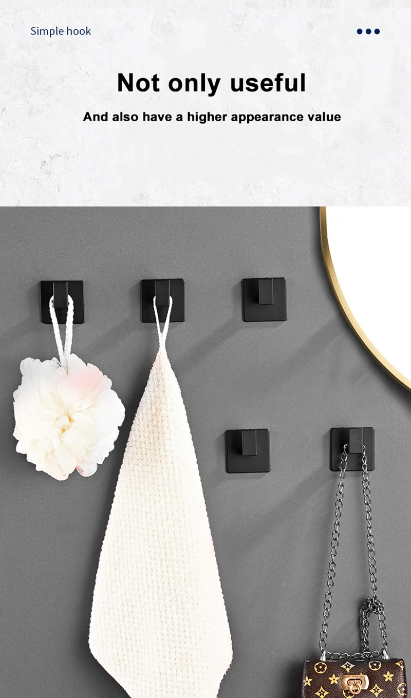 1/5pcs Self-Adhesive Wall Hooks for Hanging Keys Trinkets Handbag Clothes Robe Hook Towel Rack Storage Rack Bathroom Accessories