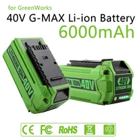 40V Batteries 6Ah rechargeable G-MAX Li-ion Battery for Greenworks Manufacturer Replacement Battery for Lawn Mower Power Tools