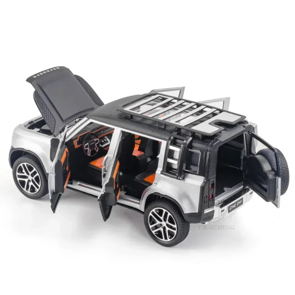 1/24 land rover defender modelo de carro liga diecast metal suv brinquedo modelo carro simulação veículos brinquedos para crianças presentes coleção