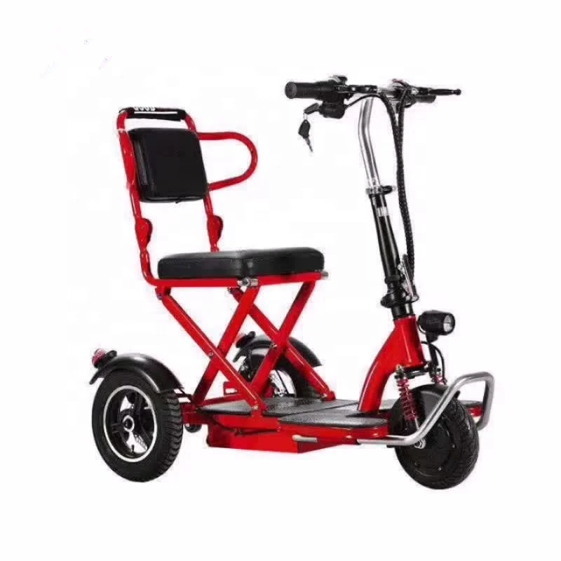 Acid/Lithium Battery Options Folding Electric Tricycle for the elderly Handicapped Outdoor Travel Scooter
