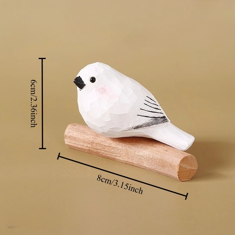 Handmade Plump Songbird Wood Carving DIY Hand Paintable Avian Decor Charming Woodcraft Accent Piece Wooden Bird Figurines Decor