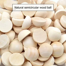 Half Wood Balls Bead Unfinished Natural Split Wood Beads Round Wood Balls Beads DIY Kids Arts and Craft Accessories Decoration