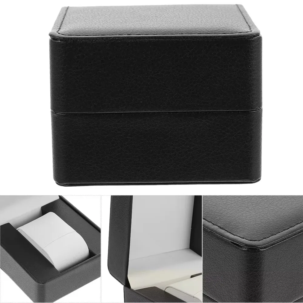 

Black Single Watch Gift BoxPU Leather Wristwatch Display Case Organizer for Men and Women PU Leather Watch Organizer box