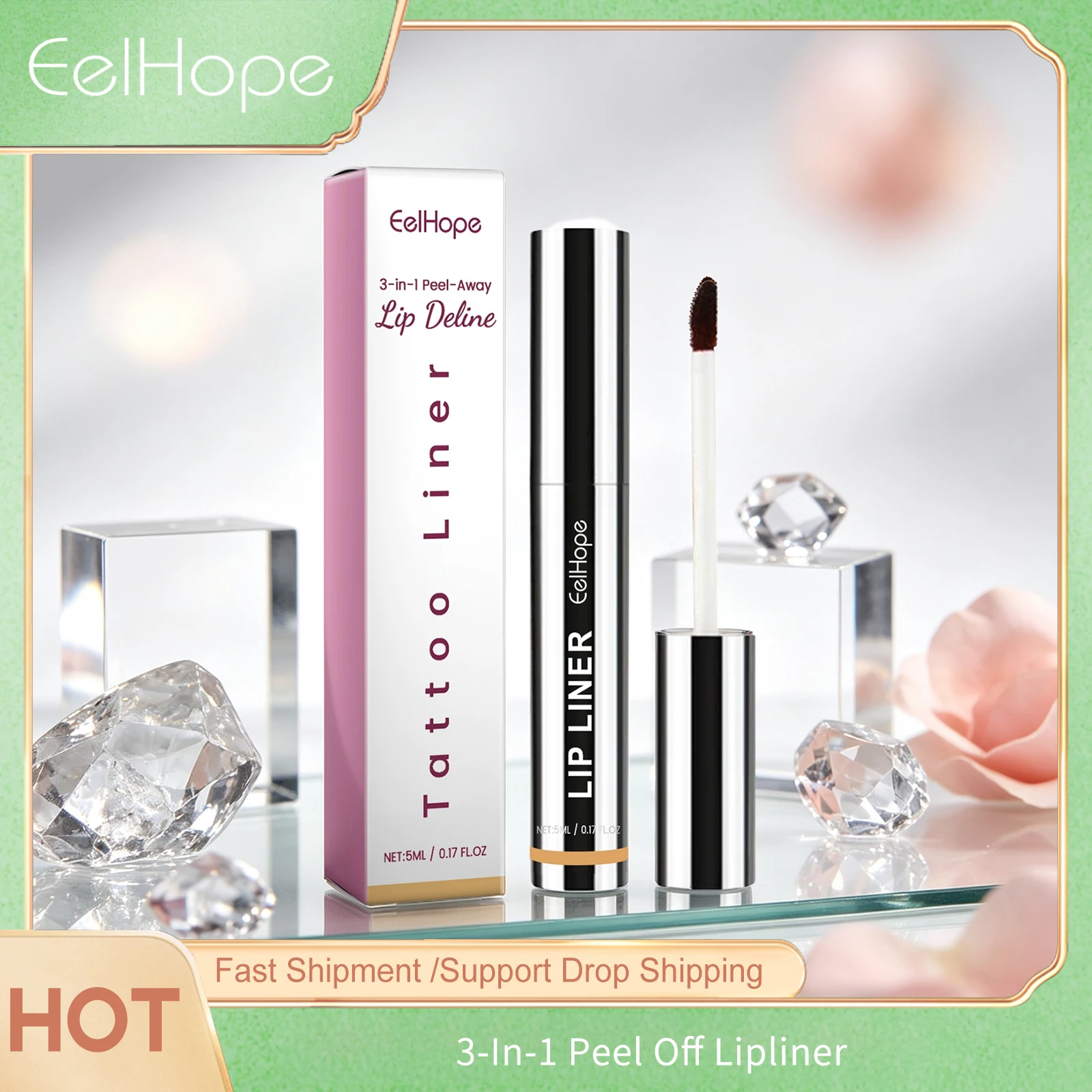 5IN1 Waterproof Peel Off Lip Liner Long-Lasting Matte Lipstick Smooth Moisturizing Brown And Wine Red 3 Colorsnon-Stick Lipliner