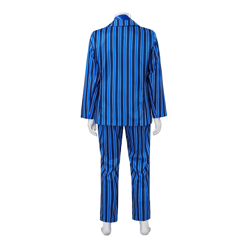 Austin Powers Costume Men Cosplay Blue Striped 1970s Retro Disco Costume Leisure Suits 60s Swinger Costume Party Outfit Adult