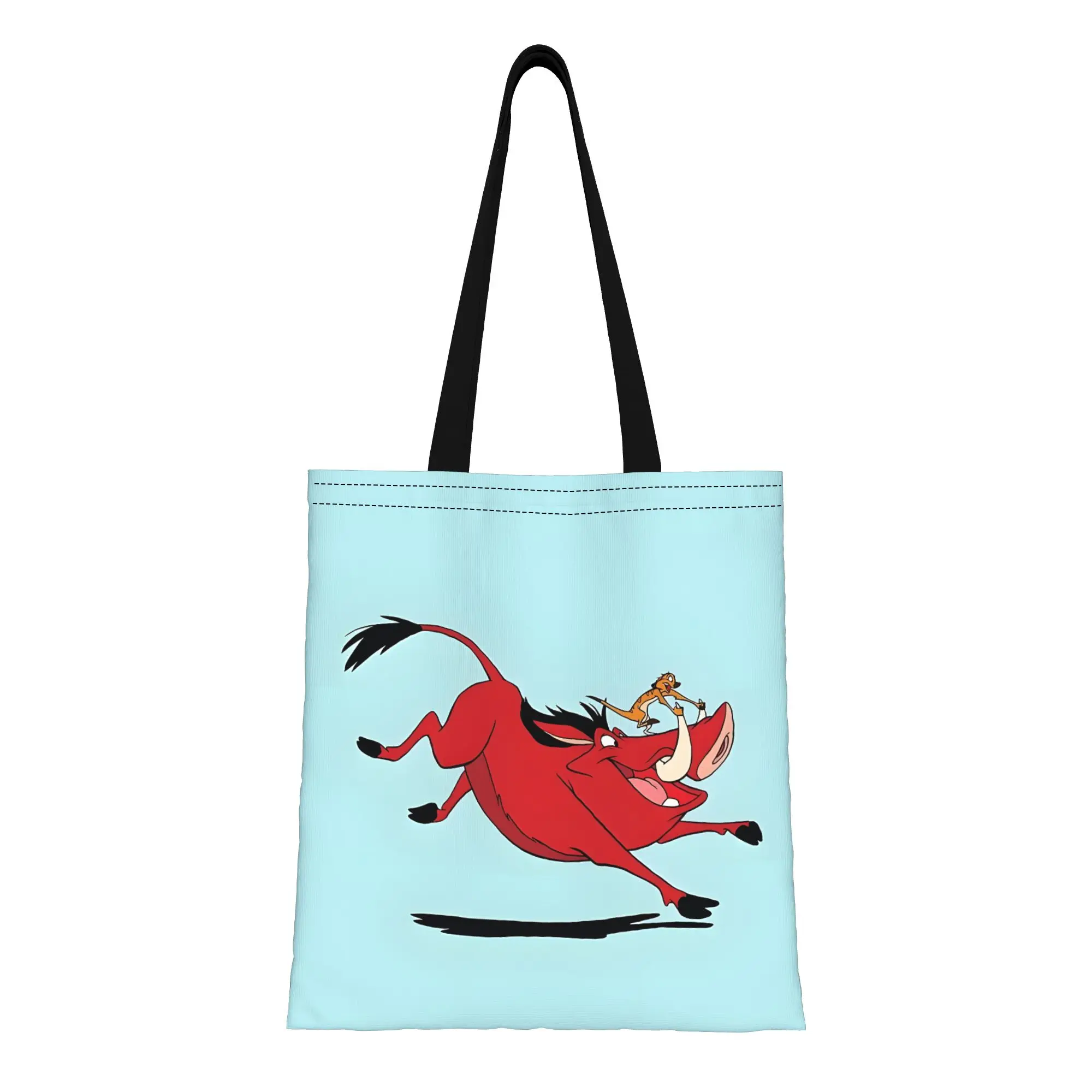 

Сумка-тоут из холщовой ткани «Тимон и Пумба: Король левов» к началу учебного года, идеально подходит для путешествий, женская сумка с верхней ручкой